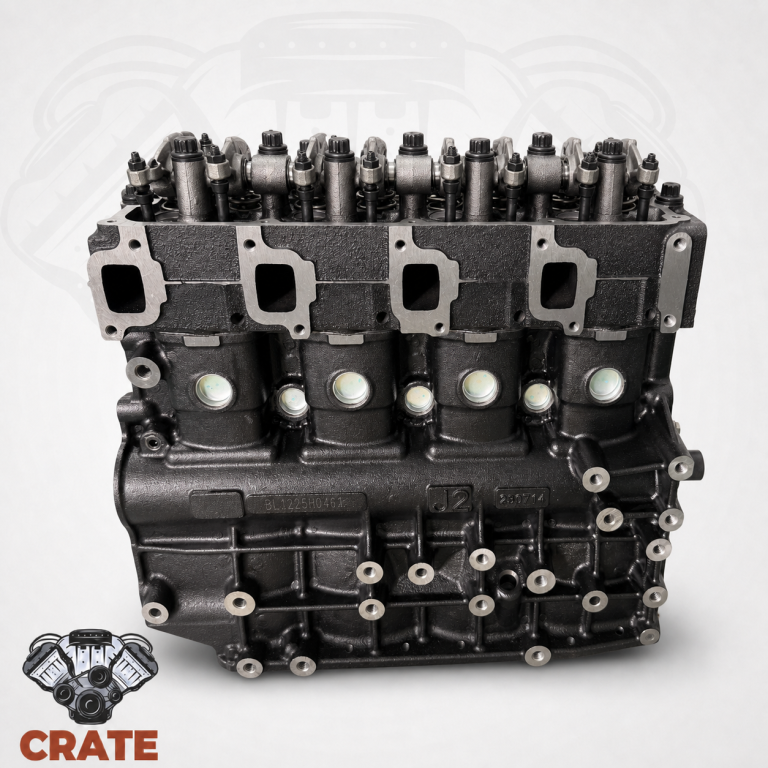 Side view of the Kia J2 long motor showing the cylinder head and engine block