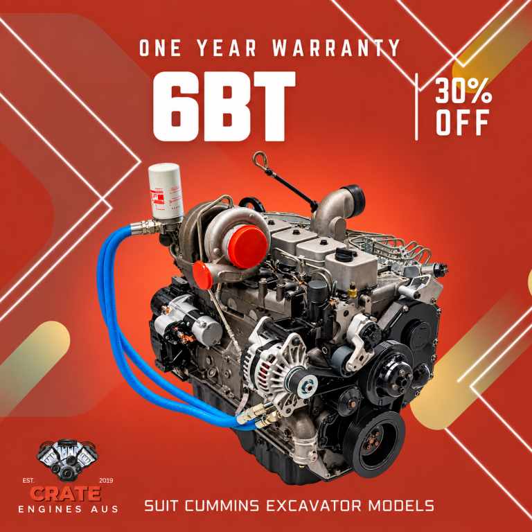 Cummins 6BT excavator complete engine with one-year warranty – Crate Engines Australia